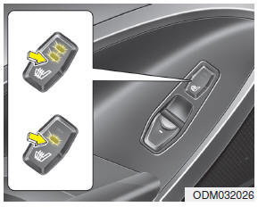 Hyundai Santa Fe: Rear seat adjustment. The seat warmer is provided to warm the rear seats during cold weather. With