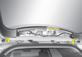 Hyundai Santa Fe: High mounted stop lamp replacement. 1.Open the tailgate.