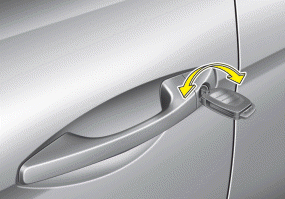 Hyundai Santa Fe: Operating door locks from outside the vehicle. Type A
