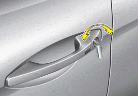 Hyundai Santa Fe: Operating door locks from outside the vehicle. Type B