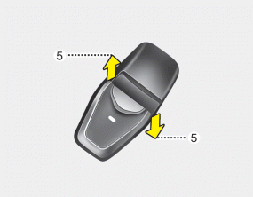 Hyundai Santa Fe: Power windows. To open or close a window, press down or pull up the front portion of the corresponding