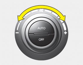 Hyundai Santa Fe: Manual heating and air conditioning. The fan speed can be set to the desired speed by turning the fan speed control