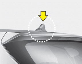 Hyundai Santa Fe: Antenna. Your vehicle uses a roof antenna to receive both AM and FM broadcast signals.