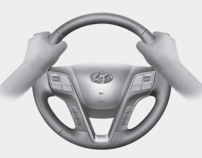 Hyundai Santa Fe: For safe all wheel drive operation. WARNING - Steering wheel