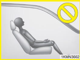 Hyundai Santa Fe: Main components of occupant classification system. - Never excessively recline the front passenger seatback.