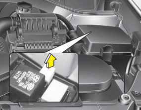 Hyundai Santa Fe: Inner panel fuse replacement. 3. Pull the suspected fuse straight out. Use the removal tool provided in the