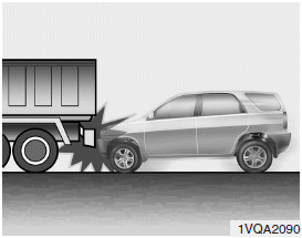 Hyundai Santa Fe: Curtain air bag.  Just before impact, drivers often brake heavily. Such heavy braking lowers