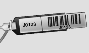 Hyundai Santa Fe: Record your key number. The key code number is stamped on the bar code tag attached to the key set. Should