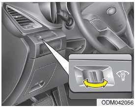 Hyundai Santa Fe: Instrument Cluster Control. The brightness of the instrument panel illumination is changed by moving the