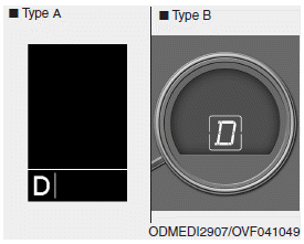 Hyundai Santa Fe: Transaxle Shift Indicator. This indicator displays which automatic transaxle shift lever is selected.