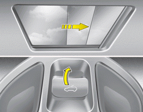 Hyundai Santa Fe: Sliding the sunroof. When the sunshade is closed