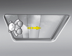 Hyundai Santa Fe: Closing the sunroof. If an object or part of the body is detected while the sunroof glass or sunshade