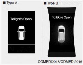 Hyundai Santa Fe: Warning Messages.  It means that the tailgate is open.