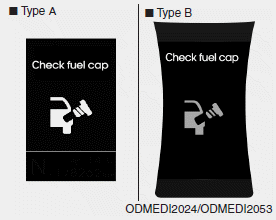 Hyundai Santa Fe: Warning Messages.  It means that the fuel filler cap is not tightened securely.