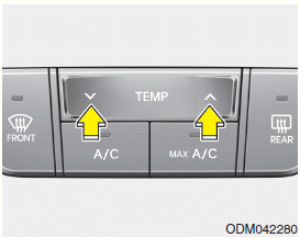 Hyundai Santa Fe: Heating and air conditioning. The temperature control switch allows you to control the temperature of the airflow