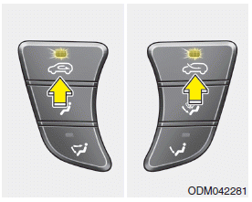 Hyundai Santa Fe: Heating and air conditioning. This is used to select outside (fresh) air position or recirculated air position.