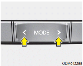 Hyundai Santa Fe: Manual heating and air conditioning. The mode selection button controls the direction of the air flow through the