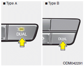 Hyundai Santa Fe: Manual heating and air conditioning. Adjusting the driver and passenger side temperature individually