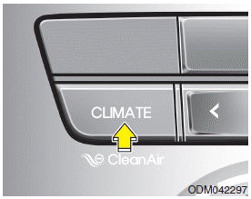 Hyundai Santa Fe: Manual heating and air conditioning. Press the climate information screen selection button to display climate information