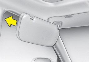 Hyundai Santa Fe: Sunvisor. Use the sunvisor to shield direct light through the front or side windows.