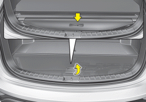 Hyundai Santa Fe: Cargo security screen. 1. Push in the guide pin.