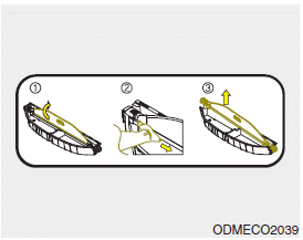 Hyundai Santa Fe: Cargo security screen. 1. Pull up the screen board.