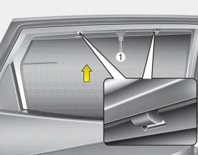 Hyundai Santa Fe: Cargo security screen. To use the side curtain: