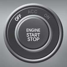 Hyundai Santa Fe: Engine start/stop button position. White