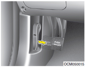 Hyundai Santa Fe: Parking brake. Foot type