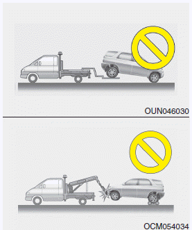 Hyundai Santa Fe: Towing service. CAUTION