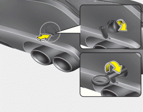 Hyundai Santa Fe: Removable towing hook. Rear