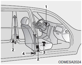 Hyundai Santa Fe: Pre-tensioner seat belt. The seat belt pre-tensioner system consists mainly of the following components.