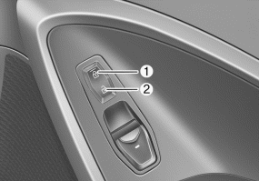 Hyundai Santa Fe: Operating door locks from inside the vehicle. Passengers door
